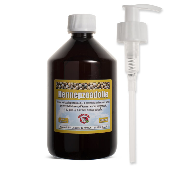 Wernards Hennepzaadolie koud geperst (500ml)