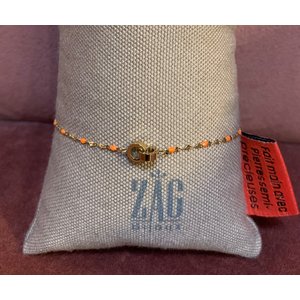 ZAG Bijoux Gouden armband met oranje detail