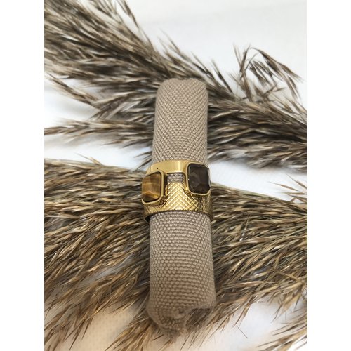 ZAG Bijoux RING - BRUIN KLEURIGE STENEN ZAG Bijoux RING - BRUIN KLEURIGE STENEN