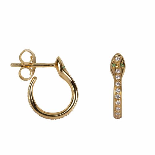 Betty Bogaers Zirkonia Snake Stud Earring Gold Plated Betty Bogaers Zirkonia Snake Stud Earring Gold Plated