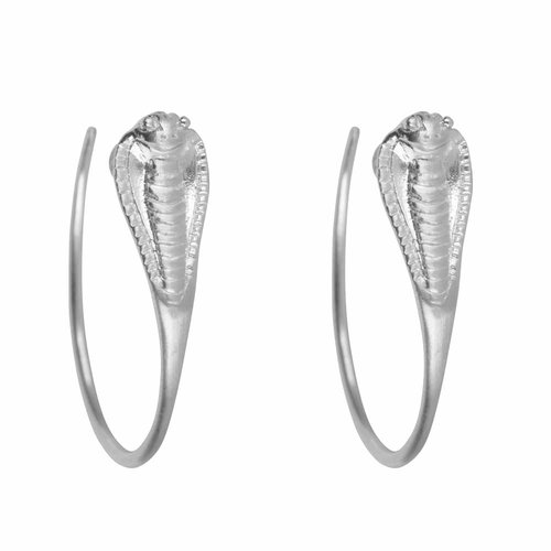 Betty Bogaers Cobra Hoop Stud Earring  -silver
