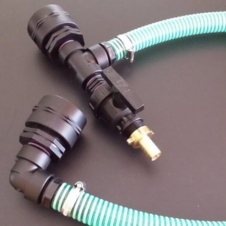 Schlauchverbindung 2 IBC Regenwasser Behälter Feingewinde 2-Zoll übereinander mit Absperrhahn