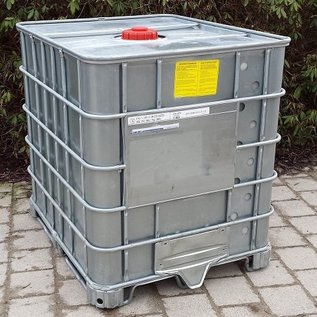 IBC Container Schütz SX EX UN (Gefahrgut) 1000 Liter mit verzinkter Stahlblech- Verkleidung auf Stahlpalette #I3SX-EX-UN