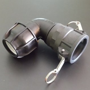 IBC Camlock Adapter für 50mm Rohre KLEMMVERBINDUNG mit Winkel