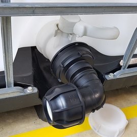 IBC Adapter für 50 mm Rohr mit Bogen