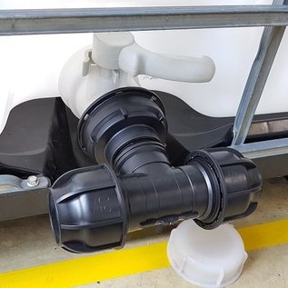 IBC 3'' Adapter für 50 mm Rohre KLEMMVERBINDUNG mit T-Stück
