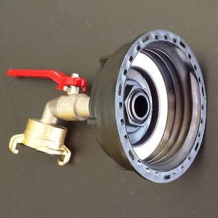 IBC Regenwassertank S100x8 3-Zoll Anschluss Adapter mit GEKA Kupplung am Hahn