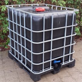 IBC WASSERTANK 1000l SCHWARZ auf KUNSTSTOFFPALETTE