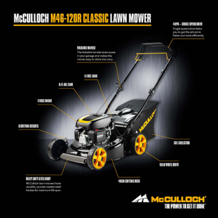 Benzin-Rasenmäher McCulloch mit Hinterradantrieb M46-120R Classic, Preis auf Anfrage