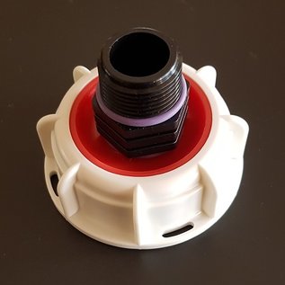IBC ROHRGEWINDE 58 mm Adapter mit Überwurfmutter auf 3/4 Zoll AG
