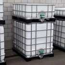 Regentonne bepflanzen WEISS 1000l & 400l exFood auf Metall-VP-Palette