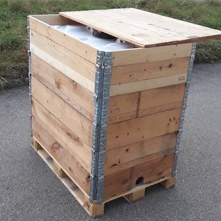 Holz-Wassertank 800 Liter IBC NEU für Trinkwasser auf Holz-Palette