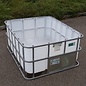 Frühbeetaufsatz NATUR (transparent) hoch für Hochbeet aus 4-Feld-IBC 100x120 #6HB-GC55-REGEN-USER