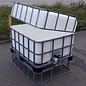 Terrassen-Hochbeet WEISS mit Frühbeetaufsatz 500 Liter auf Stahl-Kunststoff-Palette 27 cm erhöht #65HB-MPE500&D&27-REGEN-USER