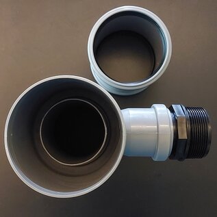 Regendieb dunkelgrau mit Winterbetrieb mit HT DN 75 mm Rohr und 2-Zoll AG Abgang