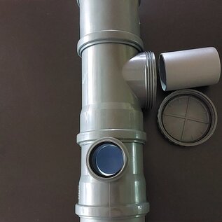 Regendieb dunkelgrau mit Winterbetrieb HT110 mm Rohr und 50 mm Abgang