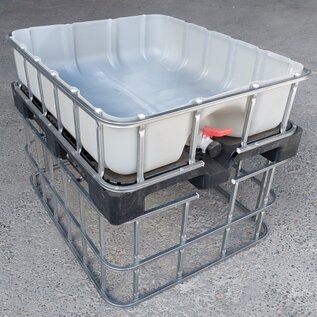 Balkon-Hochbeet 250 Liter RECYCLING auf Auswahl-Palette 55 cm erhöht #IBC67HB-VP250&55