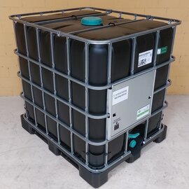 IBC UN-Container NEU schwarz 1000l & FDA auf Kunststoff-Palette
