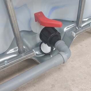 IBC Container Tankverbinder mit 2x S60x6 und HT-Rohr 32mm