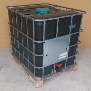 IBC Trinkwassertank 1000 Liter NEU SCHWARZ mit SCHUTZ GEGEN ALGEN auf Holzpalette