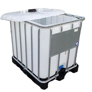 IBC Container für Abfall 1000 Liter (PE-lebensmittelecht) auf Kunststoff-Palette gebraucht oder gespült