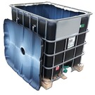 IBC Container für Futter 1000l NEU SCHWARZ auf Holz-P