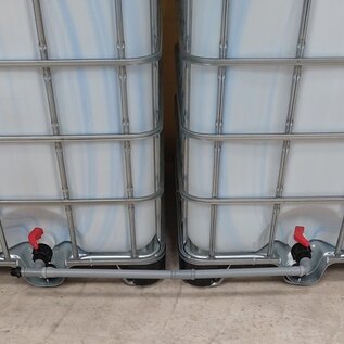 IBC Container 2x S60x6 Tankverbindung mit HT-Rohr 32mm und 1-Zoll oder 5/4-Zoll Aussengewinde