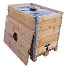Wassertank mit Holz verkleiden 600 l IBC SCHWARZ NEU für Trinkwasser