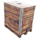 Wassertank mit Holz verkleiden & flammen 800 l IBC NEU für Trinkwasser