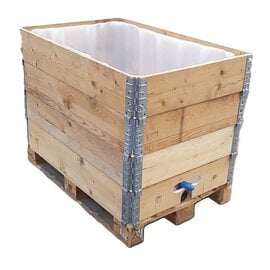 Holzfass eckig offen 600 l IBC NEU Trinkwassertauglich auf Holz