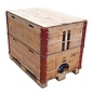 Offenes HOLZ-Regenfass mit Holzdeckel 600 Liter IBC für Trinkwasser (lebensmittelecht) auf Holzpalette