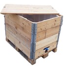 Holzfass eckig offen mit Holzdeckel mit 600 l IBC NEU