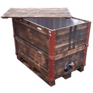Regentonne Holz geflammt offen mit Deckel 600 l IBC NEU Trinkwasser auf Holz