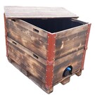 Holzfass mit Deckel geflammt offen 600 l IBC NEU SCHWARZ auch für Trinkwasser auf Holz