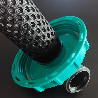 IBC Deckelfilter 150 mm mit DN-50 mm HT-Bogen Anschluss für Regenwasser