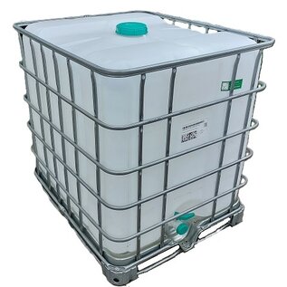 1000 Liter Trinkwasser Container auf einer Metallpalette