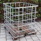 IBC Gitterbox weitmaschig auf Holzpalette Occasion