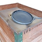 FASERPLAST-IBC-Wassertank, das ORIGINAL 1981 mit Holz verkleidet auf Holz-Palette 1/2