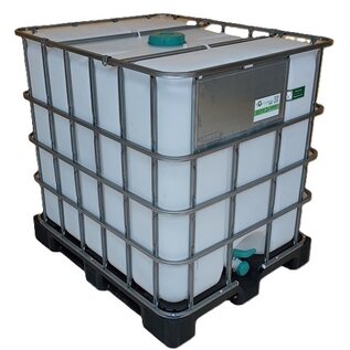 IBC weiss transparent für Lebensmittel komplett NEU 1000 Liter auf Kunststoff-Palette