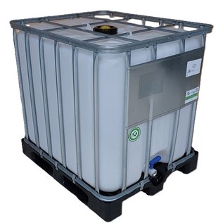 IBC WERIT-Container Regenwassertank 1000 Liter auf Kunststoff-Palette