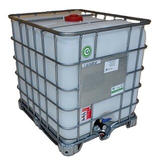 IBC Container Schütz MX1000 mit UN-Zulassung industriell gereinigt auf Stahlpalette