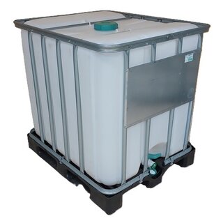 IBC Container für Lebensmittel mit 1000 Liter NEU (neue Blase) auf Kunststoff-Palette