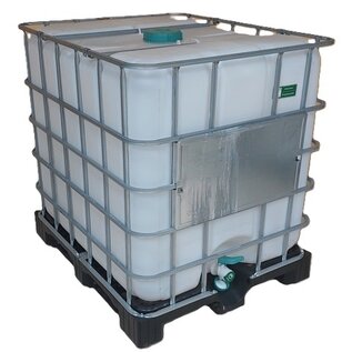 Trinkwasser IBC Container 1000 Liter NEU (mit neuer Blase) auf Kunststoff- Palette lebensmittelecht