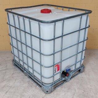 1000 Liter IBC Wassertank weiss bis schwarz auf Metall- oder Metall-PE-Palette