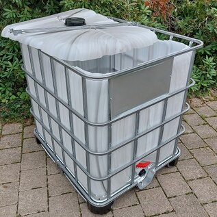 IBC Regenfass mit Deckel marmoriert 1000 Liter M030 NEU auf Hybridpalette