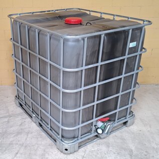 IBC Container 1000 Liter Trinkwasser GRAU-SCHWARZ mit Metallpalette