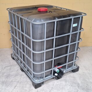 IBC Container 1000 Liter Trinkwasser GRAU-SCHWARZ mit Metallpalette