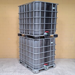 2000 Liter IBC Container Trinkwasser GRAU-SCHWARZ mit Metallpalette
