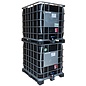 2x IBC AUFBEREITETE Schütz MX 1000l SCHWARZ mit UN-Zulassung auf Stahl-Kunststoff-Palette