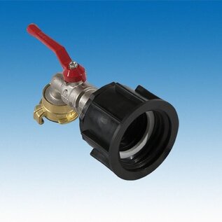 IBC Adapter S60x6 inkl. Messing Kugelhahn 3/4", Dichtung und GEKA